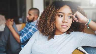 couple looking away from each other