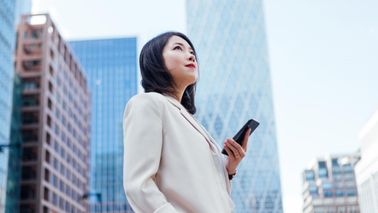 businesswoman contemplating job change